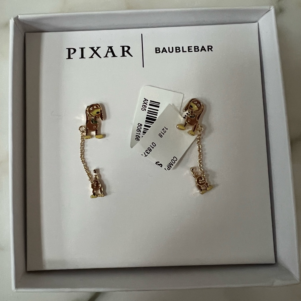 Pixar Baublebar Slinky Dog 2 Pair With Chain 30$